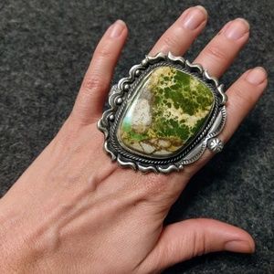 Huge Navajo turquoise statement ring